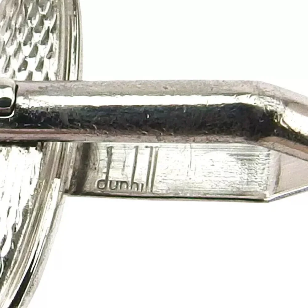 dunhill cuff logo button 925 Silver Authentic Used